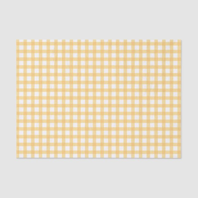 Classic Elegant Yellow Gingham Pattern Seidenpapier (Vorderseite)