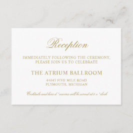 Classic Elegante Antique Gold Hochzeitsempfang Begleitkarte