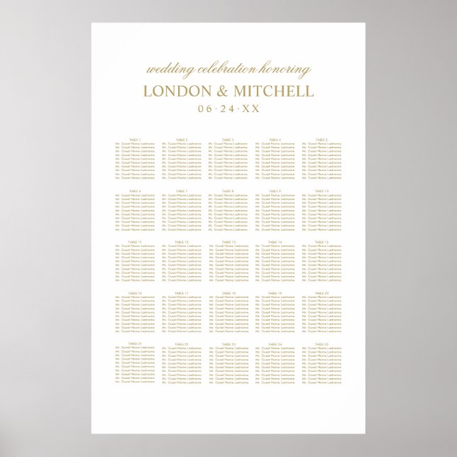 Classic Elegante Antique Gold Hochzeitsstube Poster (Vorne)