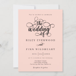 Classic Elegante Calligrafy Wedding Einladung
