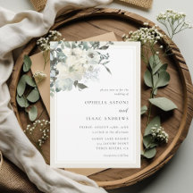 Classic Elegante Cream Ivory Floral Wedding