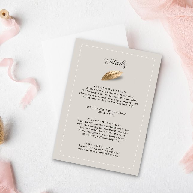 Classic & Elegante Hochzeit Begleitkarte (Von Creator hochgeladen)