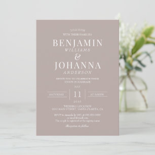 Classic Elegante Natural Cream Wedding Einladung