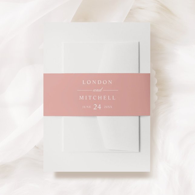 Classic Elegante Rose Gold Custom Wedding Monogram Einladungsbanderole (Von Creator hochgeladen)