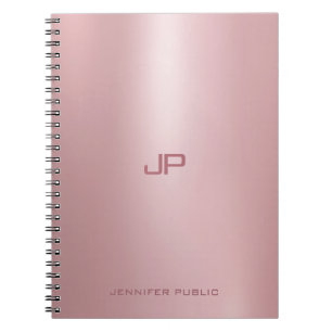 Classic Elegante Rose Gold Mit Monogramm Vorlage Notizblock