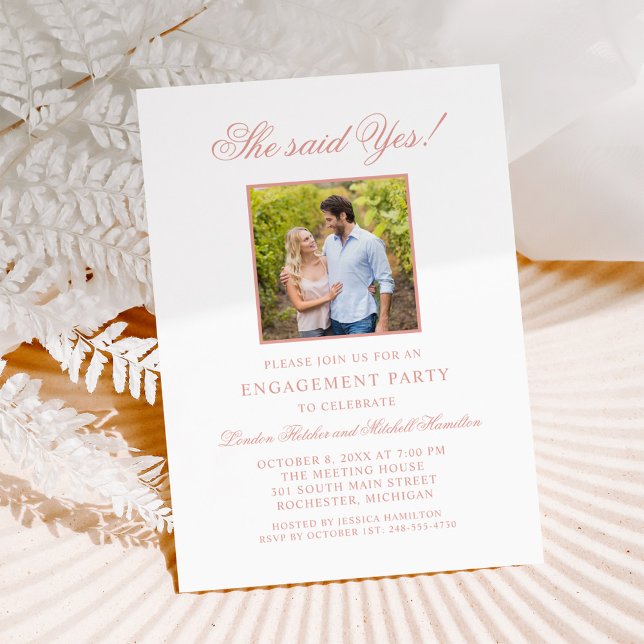 Classic Elegante Rose Gold Wedding Engagement Part Einladung (Von Creator hochgeladen)