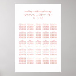 Classic Elegante Rose Gold Wedding Seating Poster