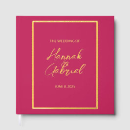 Classic Elegante Rose Red Wedding Foil Gästebuch