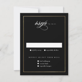 Classic Elegante Script Gold Wedding RSVP Karte