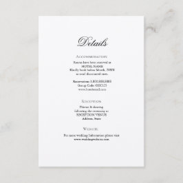 Classic Elegante Wedding Details - Karte