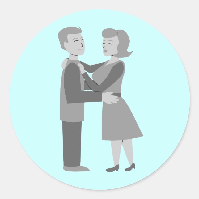 Classic Embrace Runder Aufkleber (Vorderseite)