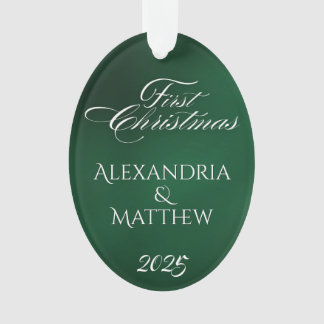 Classic Emerald Green Couples Erste Weihnachten Ornament