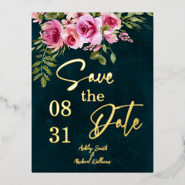 Classic Emerald Green Dunkle Moody Wedding Folie Einladungspostkarte