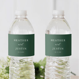Classic Emerald Green Wedding Wasserflaschenetikett