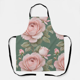 Classic English Roses In Blush Pink  Schürze