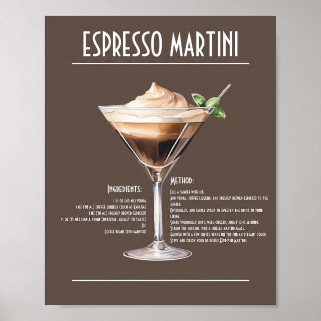 Classic Espresso Martini Rezept Poster (Vorne)