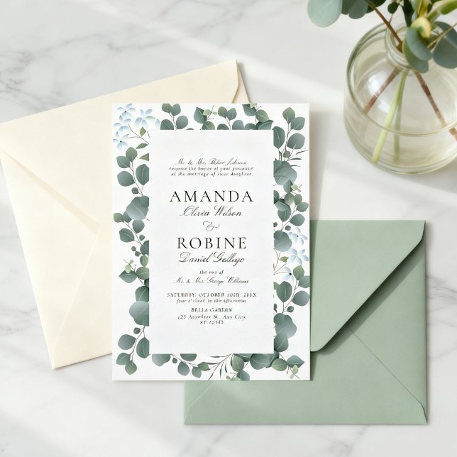 Classic Eucalyptus Wedding Invitation Einladung (Von Creator hochgeladen)