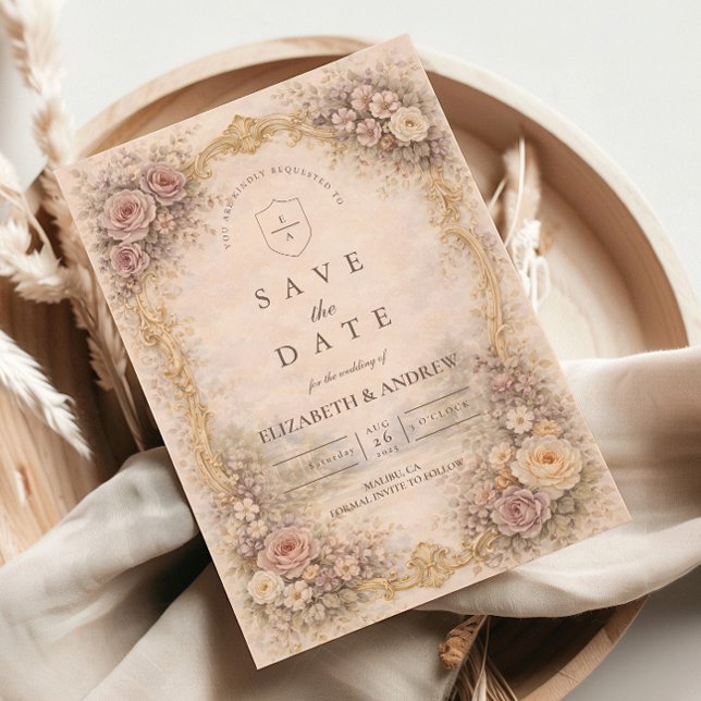 Classic European Baroque Wedding Save The Date (Von Creator hochgeladen)