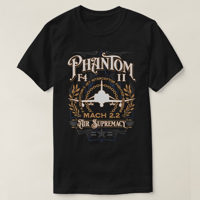 Classic F4 Phantom II Kampfbomber Jet Aircraft T-Shirt (Design vorne)