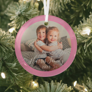 Classic Family Foto Sake Weihnachtsdekoration Ornament Aus Glas
