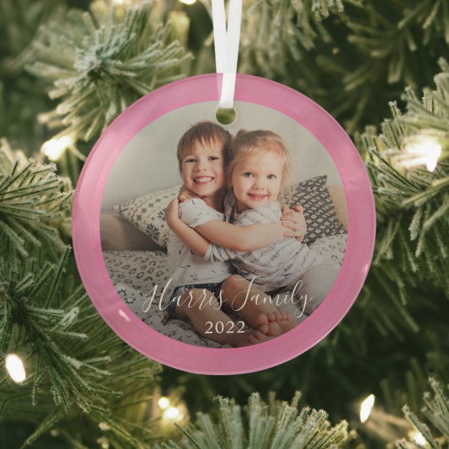 Classic Family Foto Sake Weihnachtsdekoration Ornament Aus Glas (InSitu)