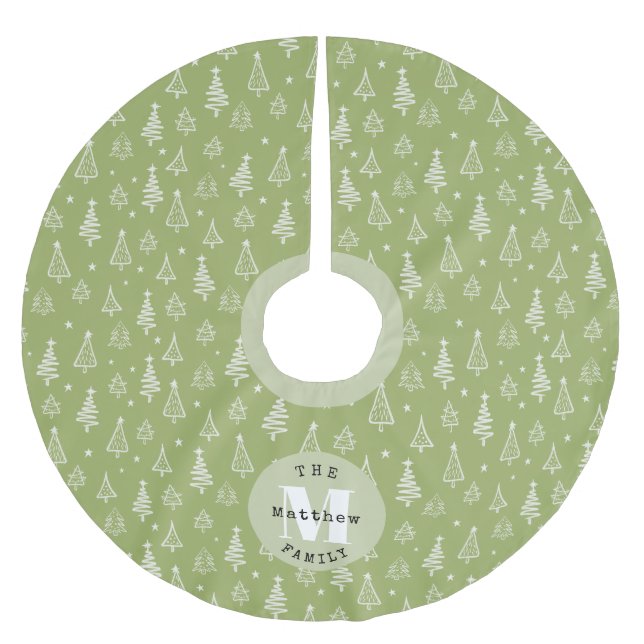 Classic Family Green Christmas Tree Polyester Weihnachtsbaumdecke (Vorderseite)