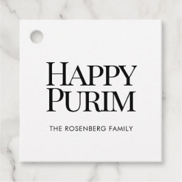Classic Family Name Happy Purim Geschenkanhänger