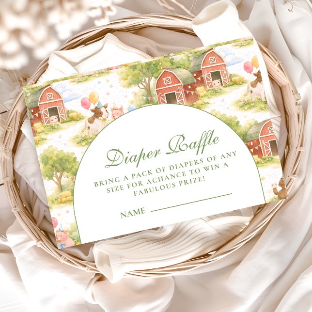 Classic Farm Animals Barnyard Diapper Raffle Begleitkarte (Von Creator hochgeladen)