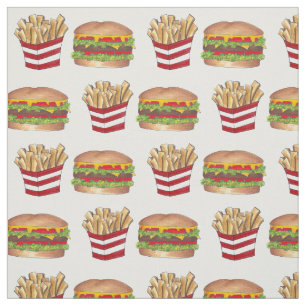 Classic Fast Food Pairing Burger und French Fries Stoff