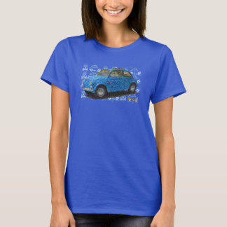 Classic Fiat 500 in Blau T-Shirt