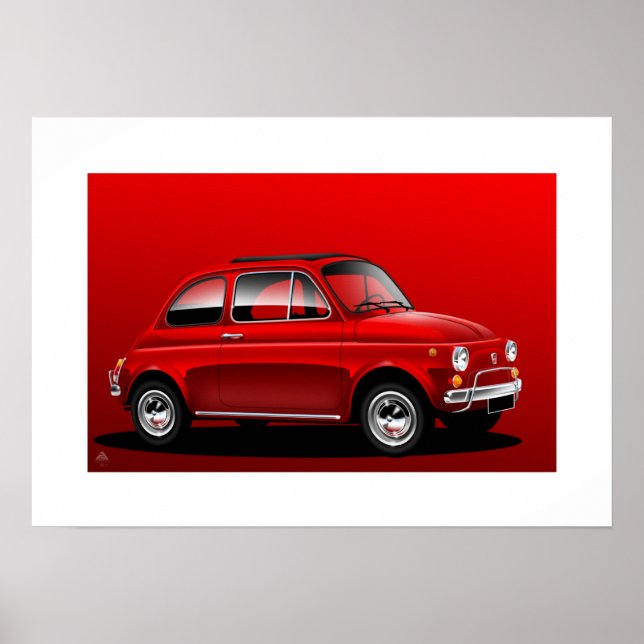 Classic Fiat 500 Poster (Vorne)