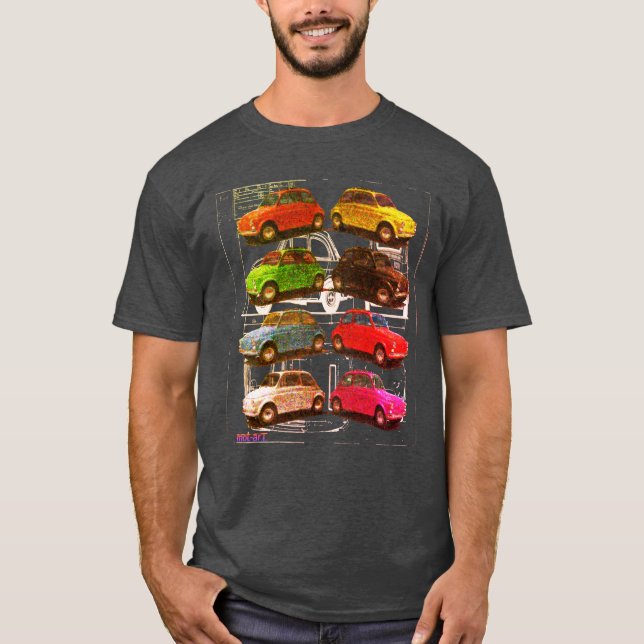 Classic Fiat 500 Technicolor T-Shirt (Vorderseite)