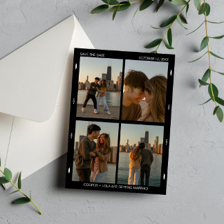 Classic Film Photo Collage Minimalist Vintage Save The Date
