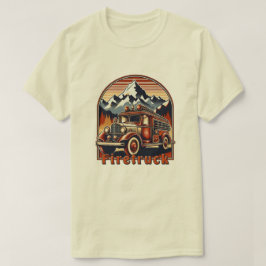 Classic Fire Truck & Mountain T-Shirt