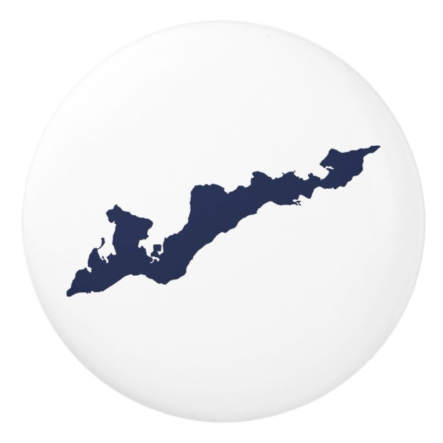 Classic Fishers Island Keramik Knob - Navy Keramikknauf (Vorderseite)