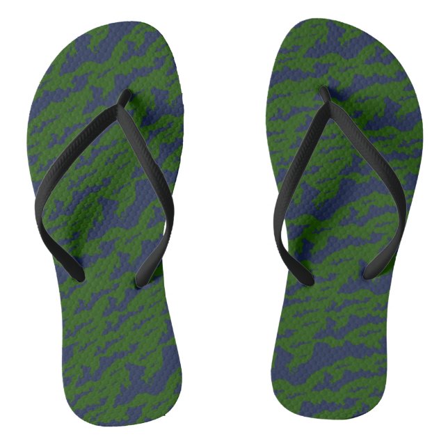 Classic Fishers Island Logo Flip Flops Green/Navy (Fußbett)