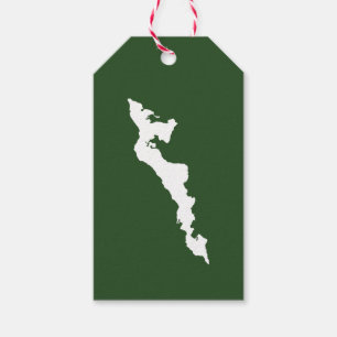 Classic Fishers Island Logo-Geschenk-Tag - weiß/gr Geschenkanhänger