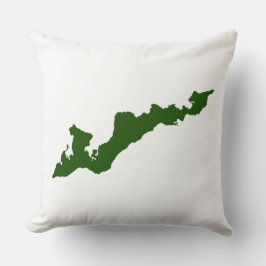 Classic Fishers Island Logo Pillow - Green Kissen
