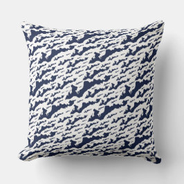 Classic Fishers Island Logo Pillow - Navy Kissen