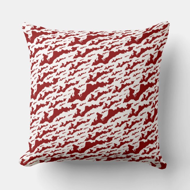 Classic Fishers Island Logo Pillow - Red Kissen (Vorderseite)