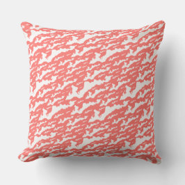Classic Fishers Island Logo Pillow - White + Coral Kissen