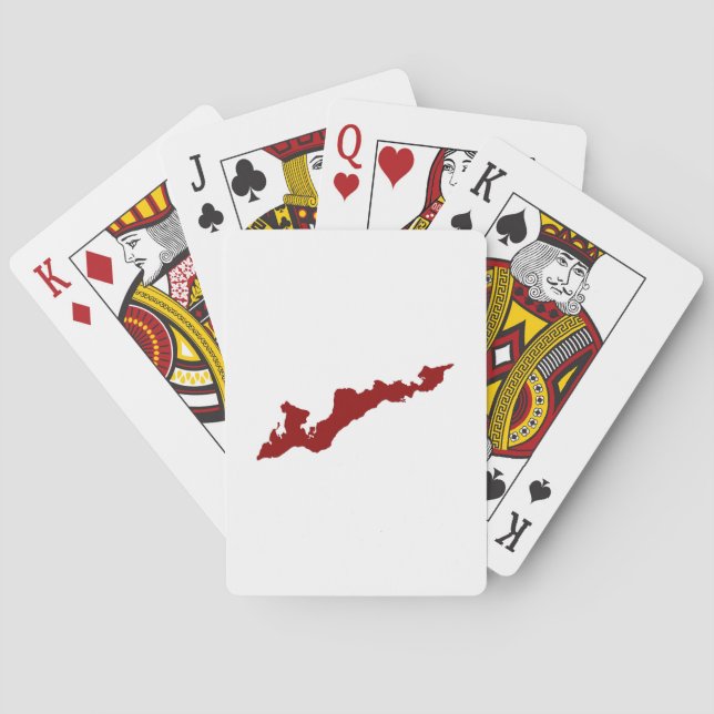 Classic Fishers Island Playing Cards - rot/weiß Spielkarten (Rückseite)