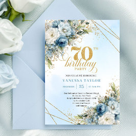 Classic Floral 70th Birthday Party Invitation Einladung