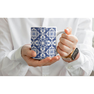Classic Floral Ceramic Mediterranean Tile Mugs Kaffeetasse