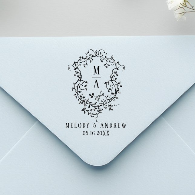 Classic Floral Crest Wedding Gummistempel (Von Creator hochgeladen)