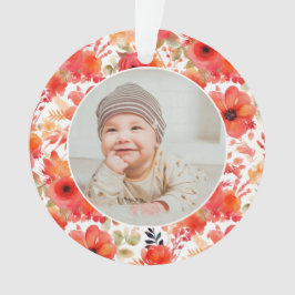 Classic Floral Frame Baby's First Christmas  Ornament