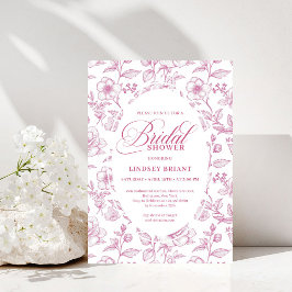 Classic Floral Toile Roses Bridal Shower Invites Einladung
