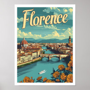 Classic Florenz Italien Retro Vintage Travel Poster