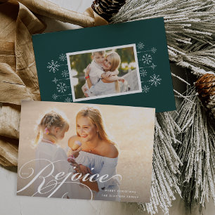 Classic Flourish Holiday Foto Card Feiertagskarte