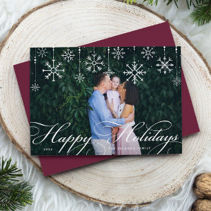 Classic Flourish Holiday Foto Card Feiertagskarte